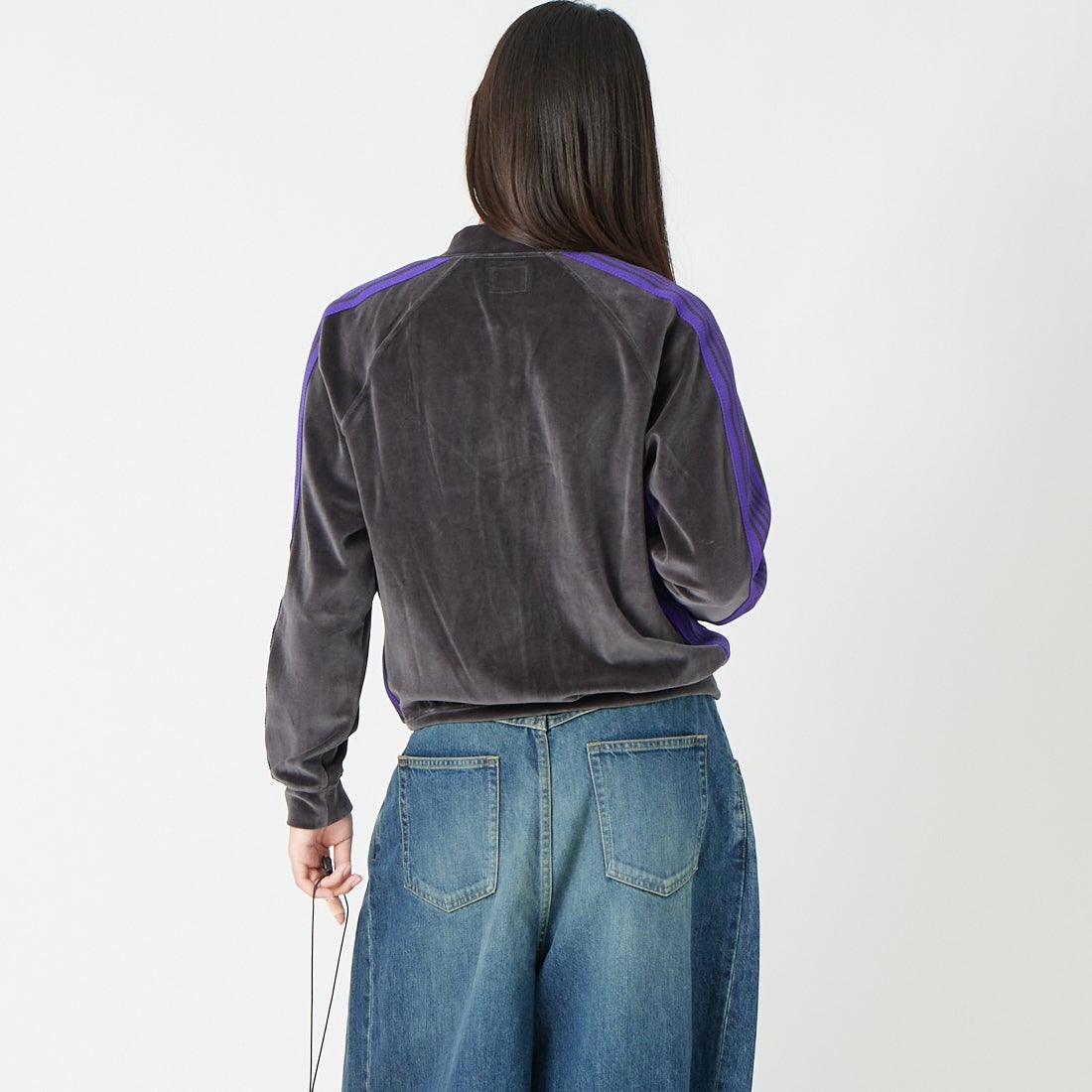 Needles [ニードルズ] リブカラートラックジャケット [TY358] C CHARCOAL &&モデル身長：162cm 着用サイズ：2&&
