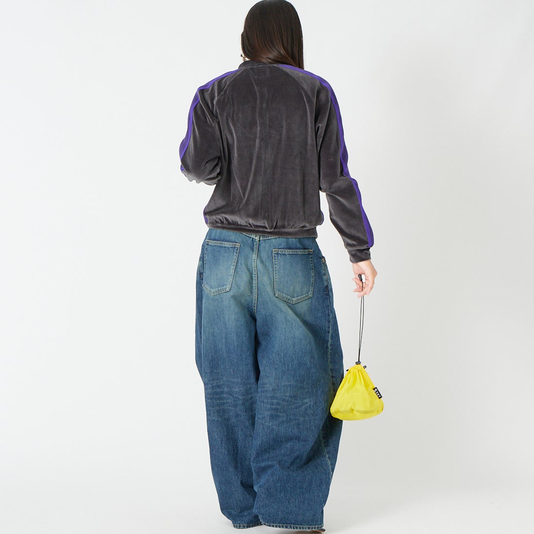 Needles [ニードルズ] リブカラートラックジャケット [TY358] C CHARCOAL &&モデル身長：162cm 着用サイズ：2&&