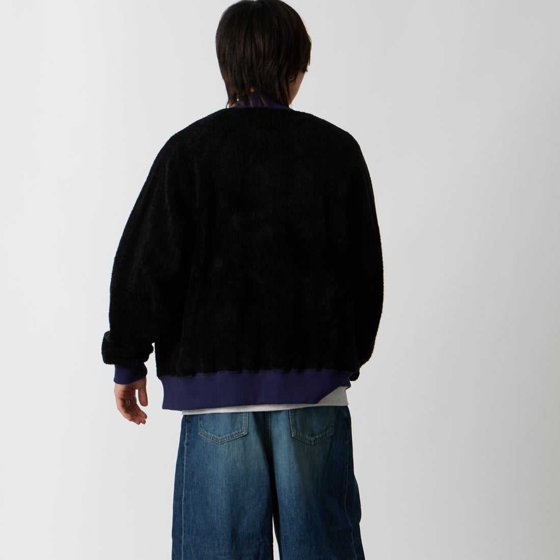 Needles [ニードルズ] ニットパイル スーベニアジャケット [TY245] C BLACK &&モデル身長：177cm 着用サイズ：M&&