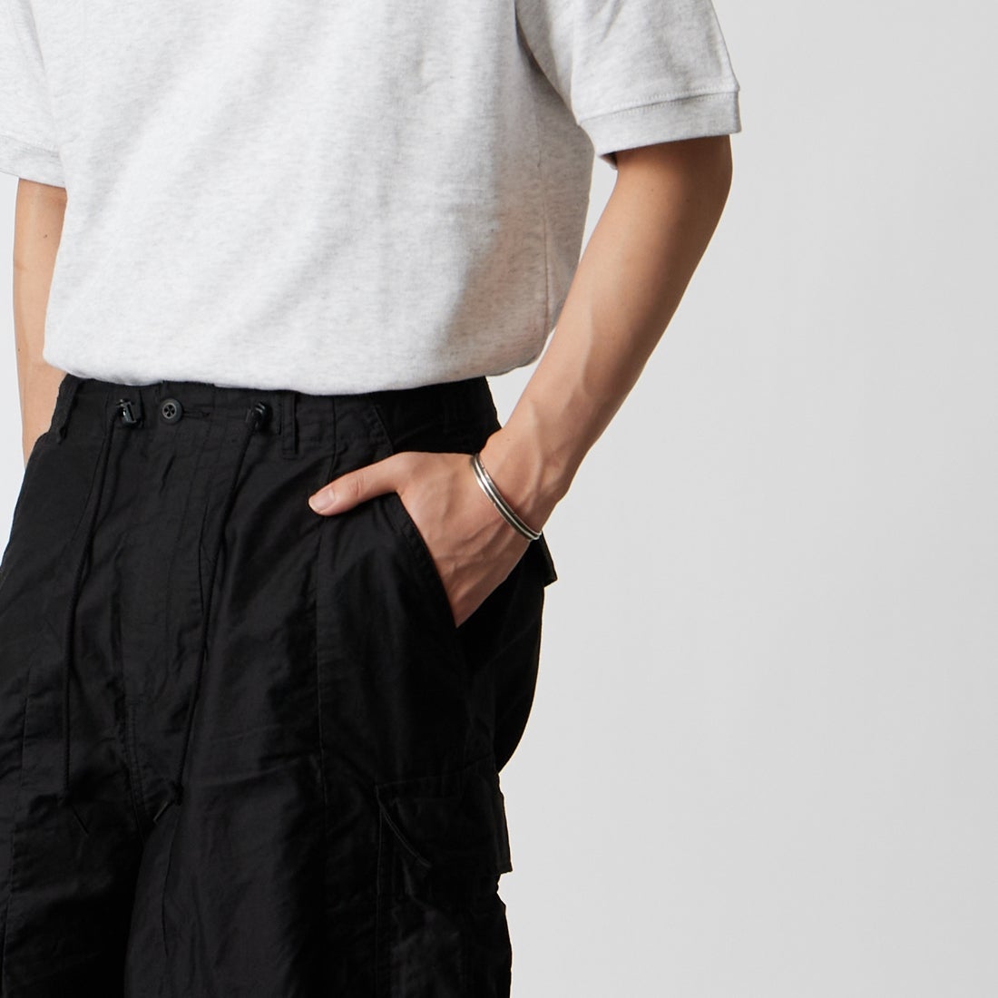Needles [ニードルズ] BDU ヒザデルパンツ [TY210] B BLACK &&モデル身長：177cm 着用サイズ：XS&&