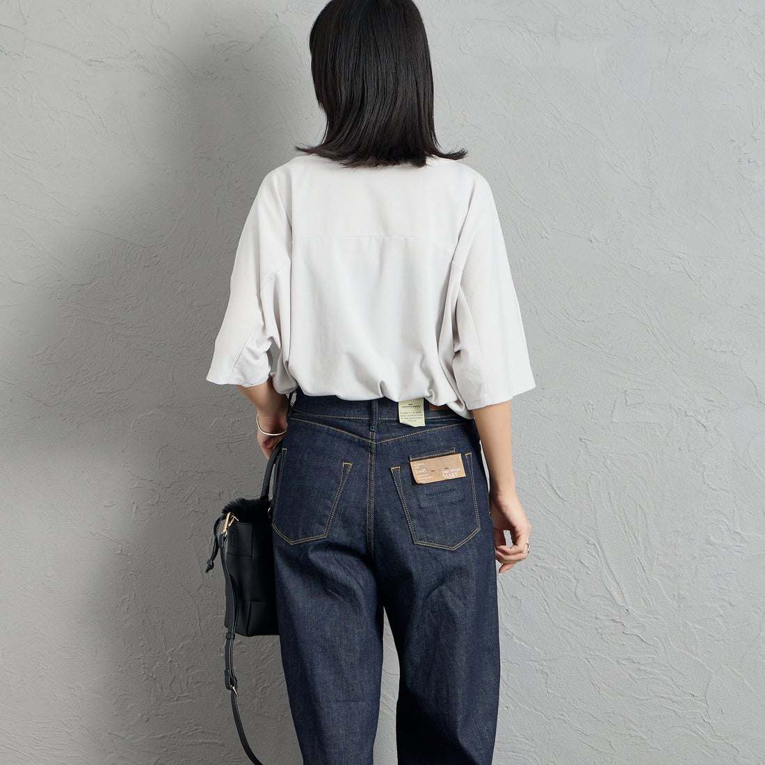 MICA&DEAL [マイカアンドディール] JACKSON プリント5分袖Tシャツ [0126309063] L/GRAY &&モデル身長：162cm 着用サイズ：F&&
