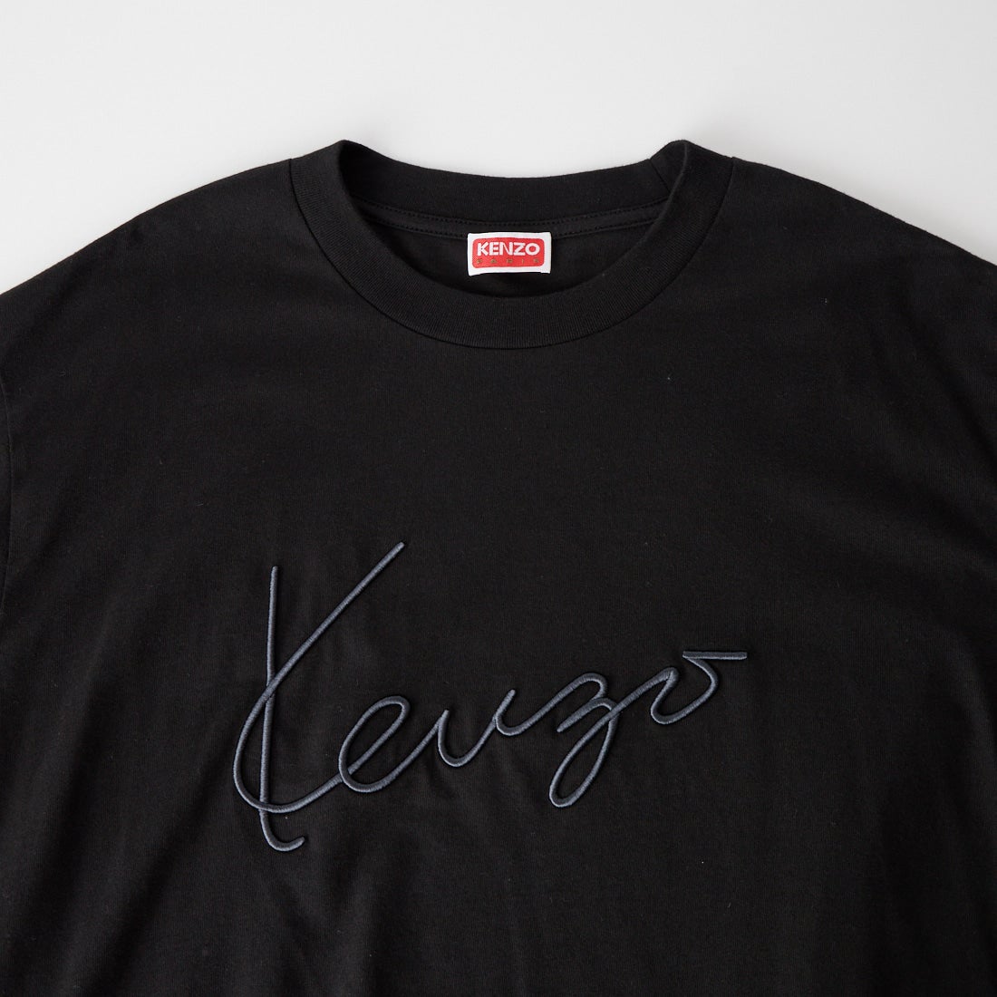 KENZO [ケンゾー] シグネチャー刺繍 ロングスリーブTシャツ [FG65TL3614SG] 99J BLACK