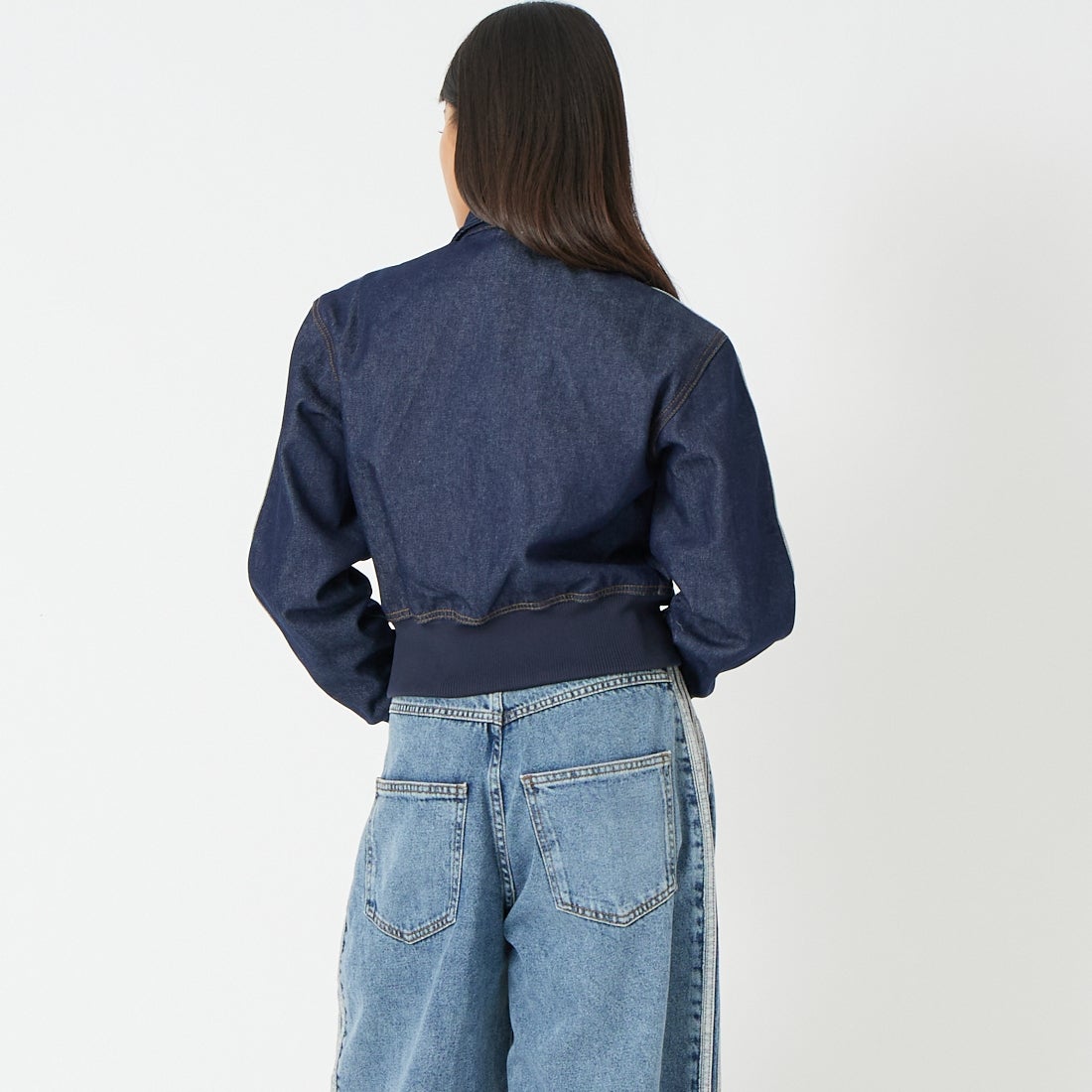 adidas Originals [アディダス オリジナルス] ファイヤーバード デニムトラックトップ [WK471] KQ6491 &&モデル身長：162cm 着用サイズ：S&&