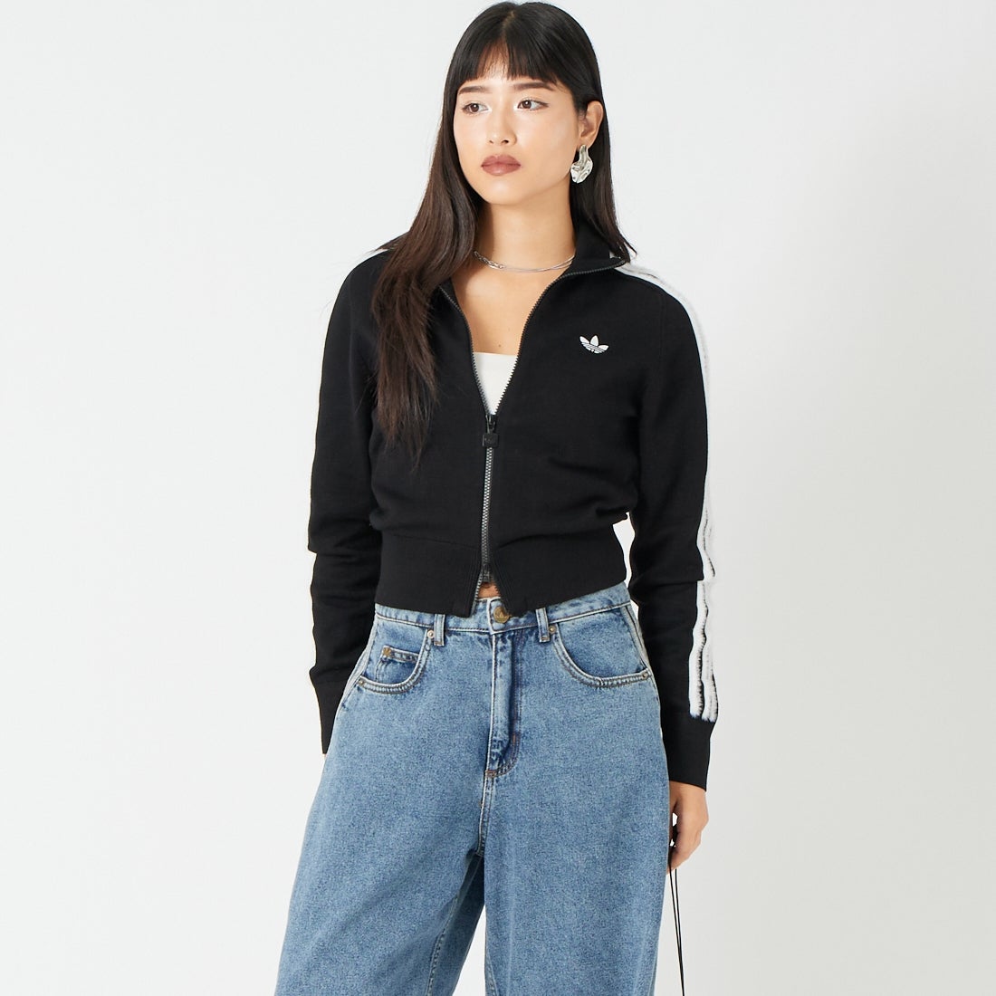 adidas Originals [アディダス オリジナルス] ファイヤーバード ニットトラックトップ [KP925] KS7366 &&モデル身長：162cm 着用サイズ：M&&