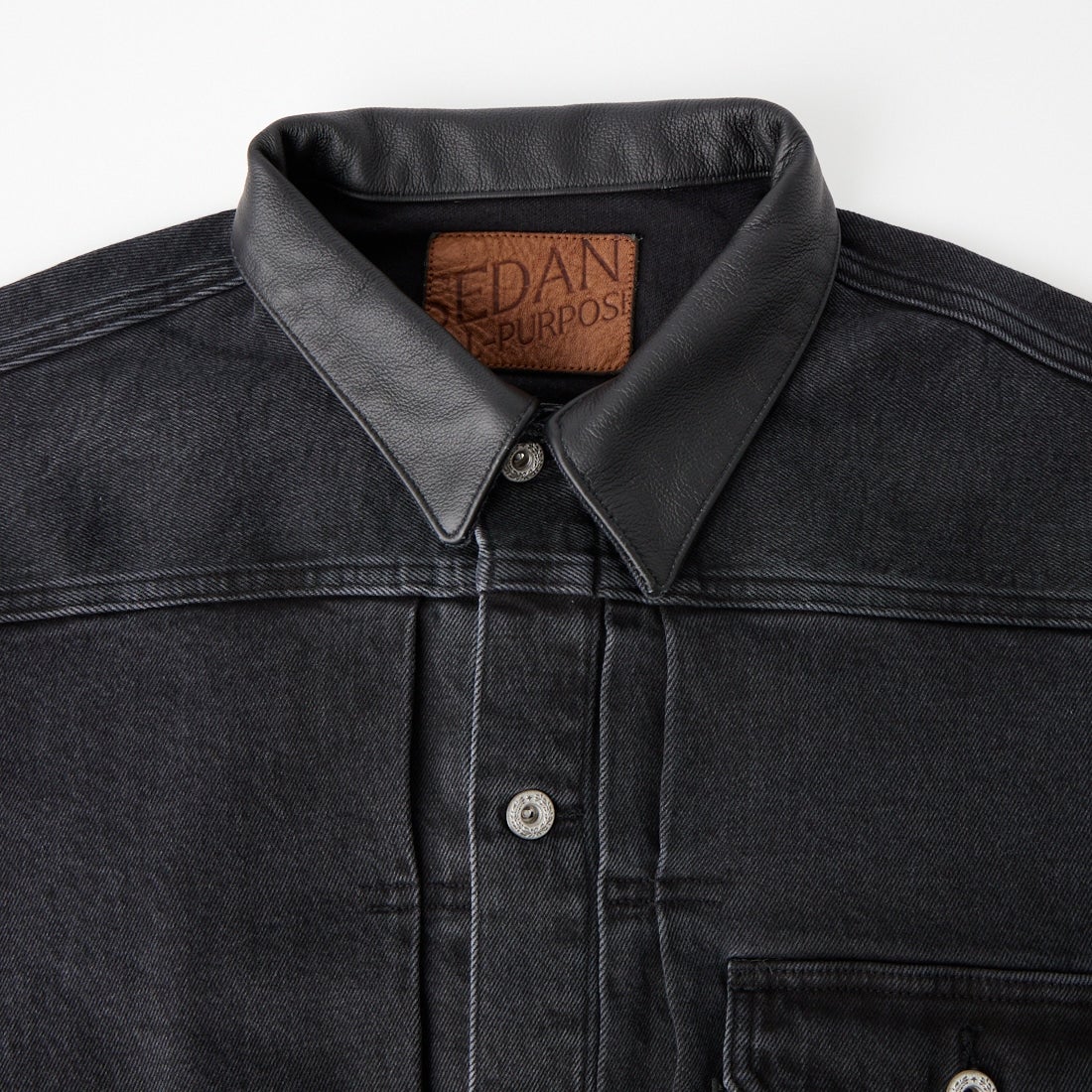 SEDAN ALL-PURPOSE [セダン オールパーパス] レザーカラーデニムジャケット [SD26F-JK01] BLACK