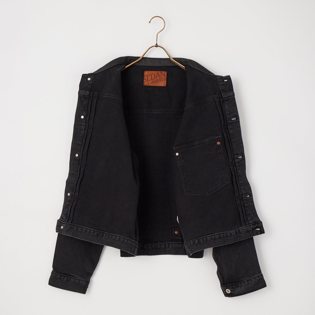 SEDAN ALL-PURPOSE [セダン オールパーパス] レザーカラーデニムジャケット [SD26F-JK01] BLACK
