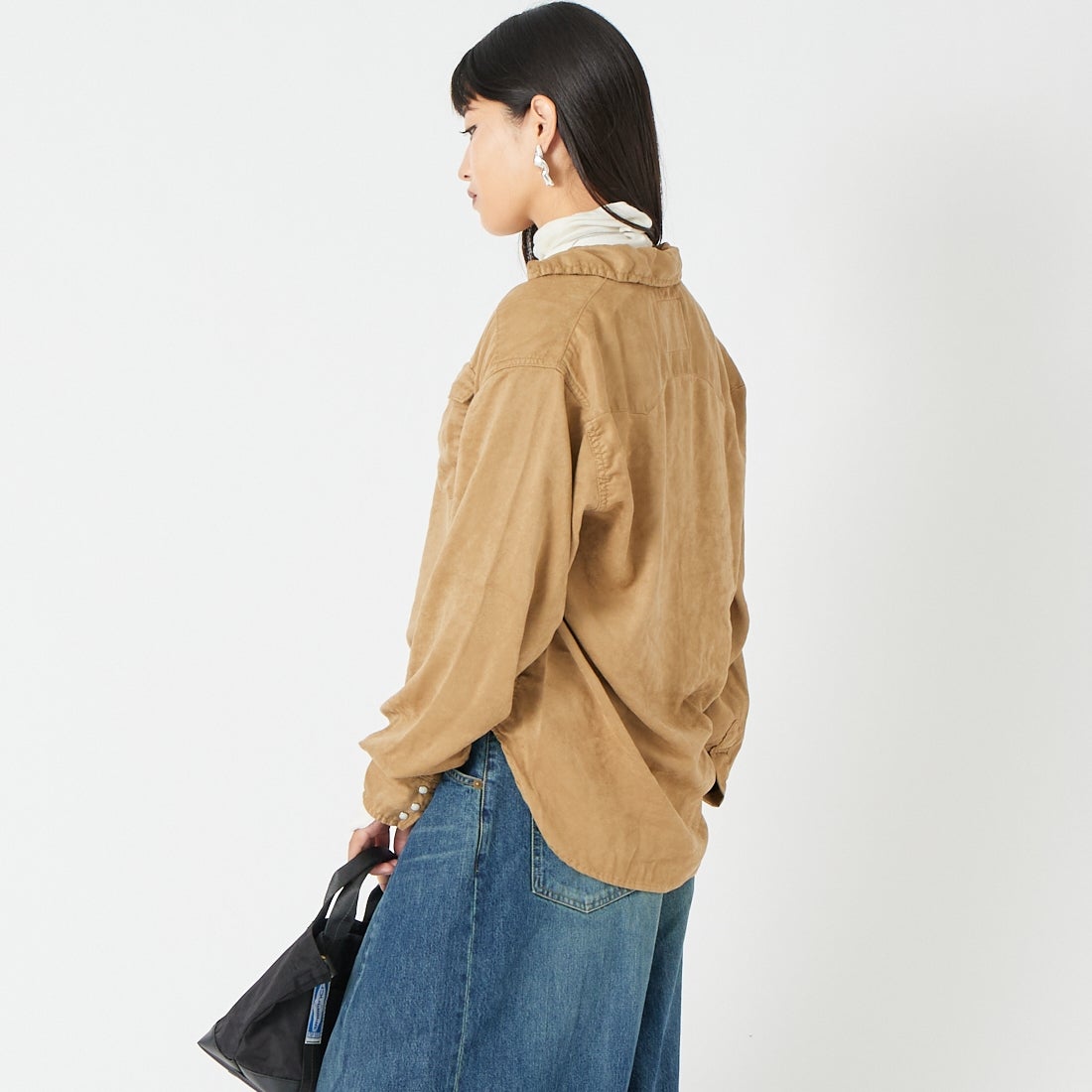 REMI RELIEF [レミレリーフ] 別注 ウェスタンシャツ [RN30389306-JF] SUEDE &&モデル身長：162cm 着用サイズ：S&&