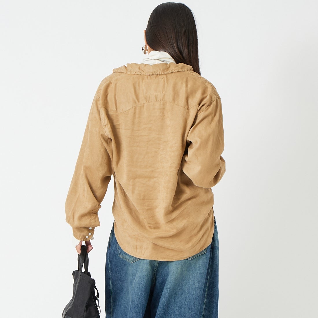 REMI RELIEF [レミレリーフ] 別注 ウェスタンシャツ [RN30389306-JF] SUEDE &&モデル身長：162cm 着用サイズ：S&&