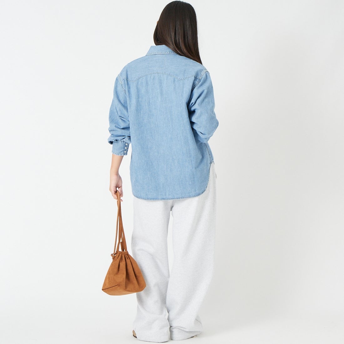 REMI RELIEF [レミレリーフ] 別注 ウェスタンシャツ [RN30389307-JF] DENIM &&モデル身長：162cm 着用サイズ：S&&