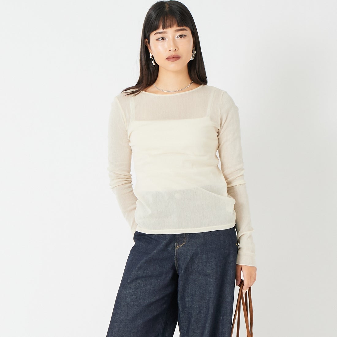 ECRU&&モデル身長：162cm 着用サイズ：F&&