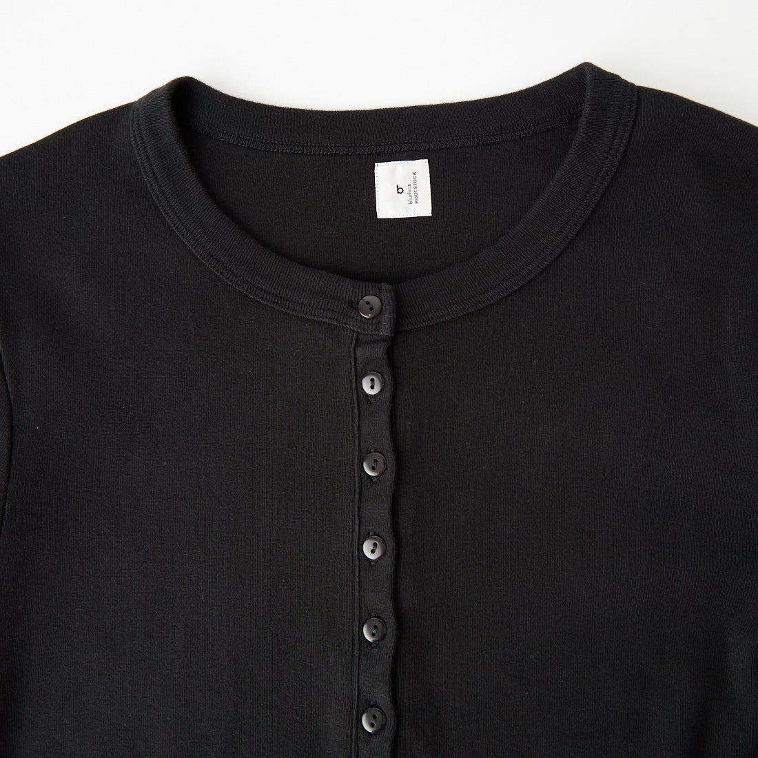 blurhms ROOTSTOCK [ブラームス ルーツストック] クラシックリブ ヘンリーネックカットソー [BROOTS24F006WF26] 02 BLACK