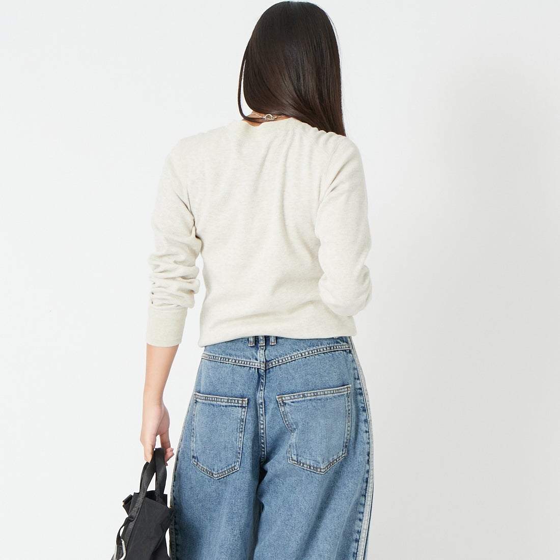 FAITH MILLS [フェイスミルズ] サーマルヘンリーネックプルオーバー [FAITH-251-01] OATMEAL &&モデル身長：162cm 着用サイズ：M&&