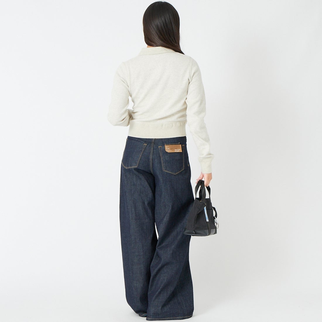 FAITH MILLS [フェイスミルズ] サーマルロングスリーブポロシャツ [FAITH-264-12] OATMEAL &&モデル身長：162cm 着用サイズ：F&&
