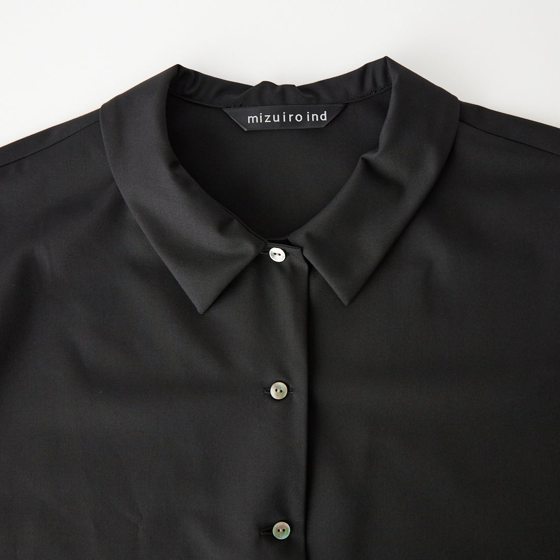 mizuiro ind [ミズイロインド] T/Rワイドシャツ [3-230129] 99 BLACK