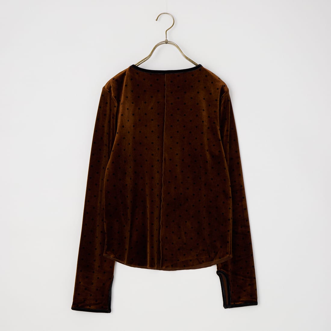 Jeans Factory Clothes [ジーンズファクトリークローズ] パイピングベロアドットプルオーバー [04338-AD] BROWN