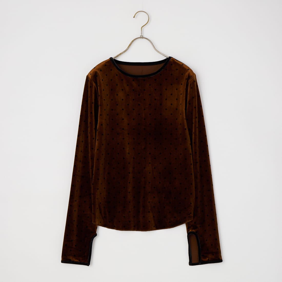 Jeans Factory Clothes [ジーンズファクトリークローズ] パイピングベロアドットプルオーバー [04338-AD] BROWN