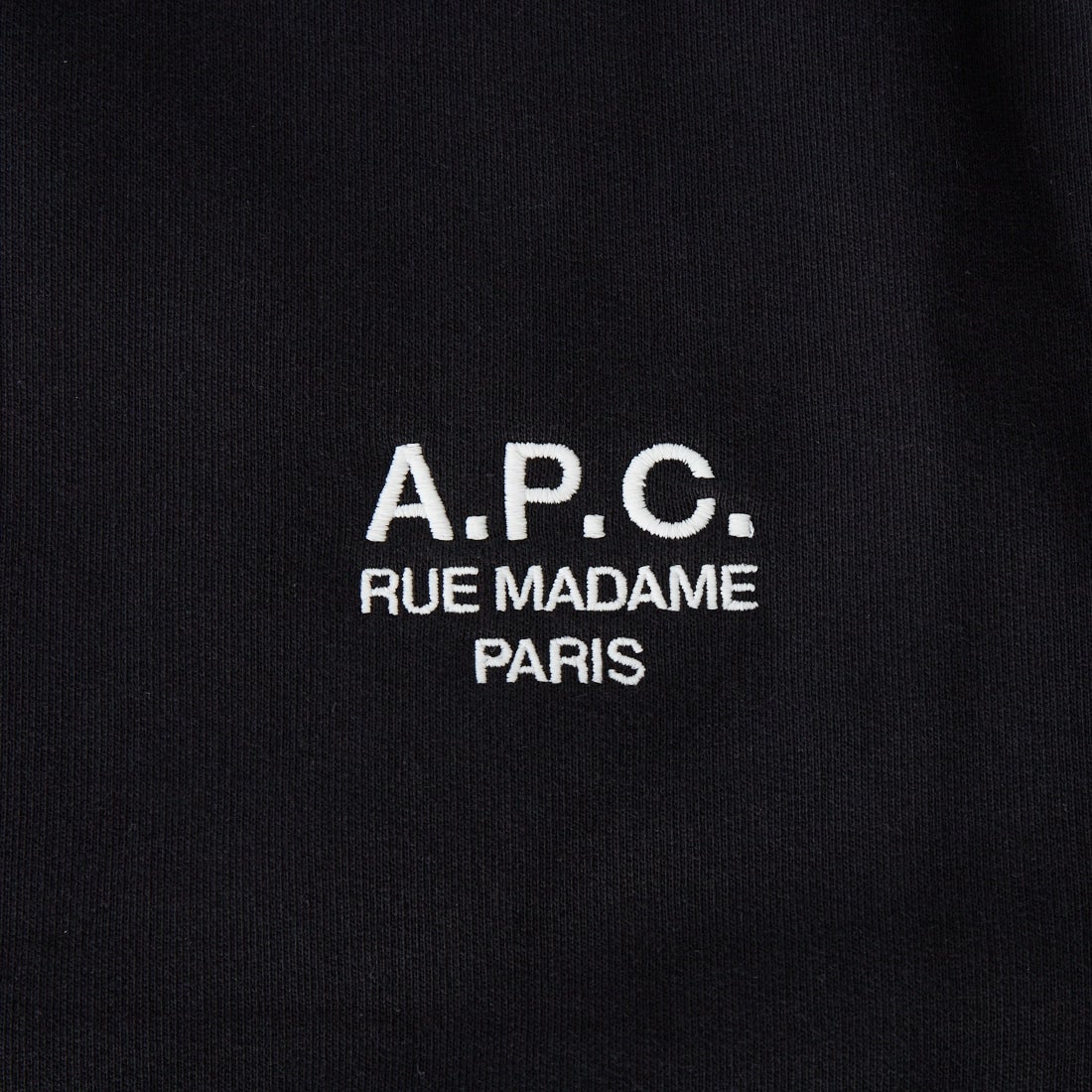 A.P.C. [アー・ペー・セー] APCロゴ刺繍 スウェットシャツ [STANDARD-RUE-MADAME] 99 NOIR
