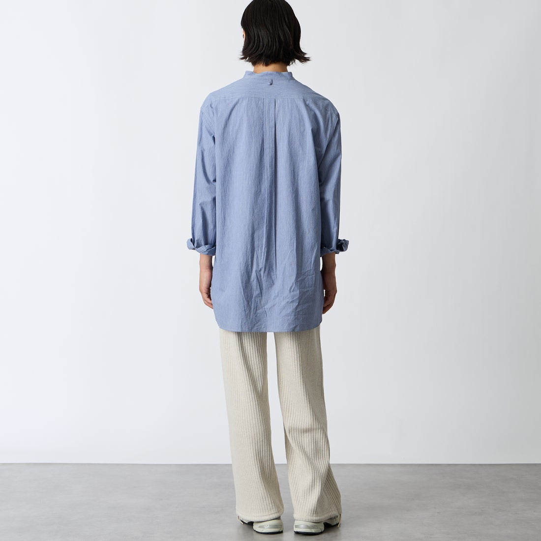 iori [イオリ] 別注 ランダムリブパンツ [IORI91-JF] OATMEAL &&モデル身長：175cm 着用サイズ：2&&
