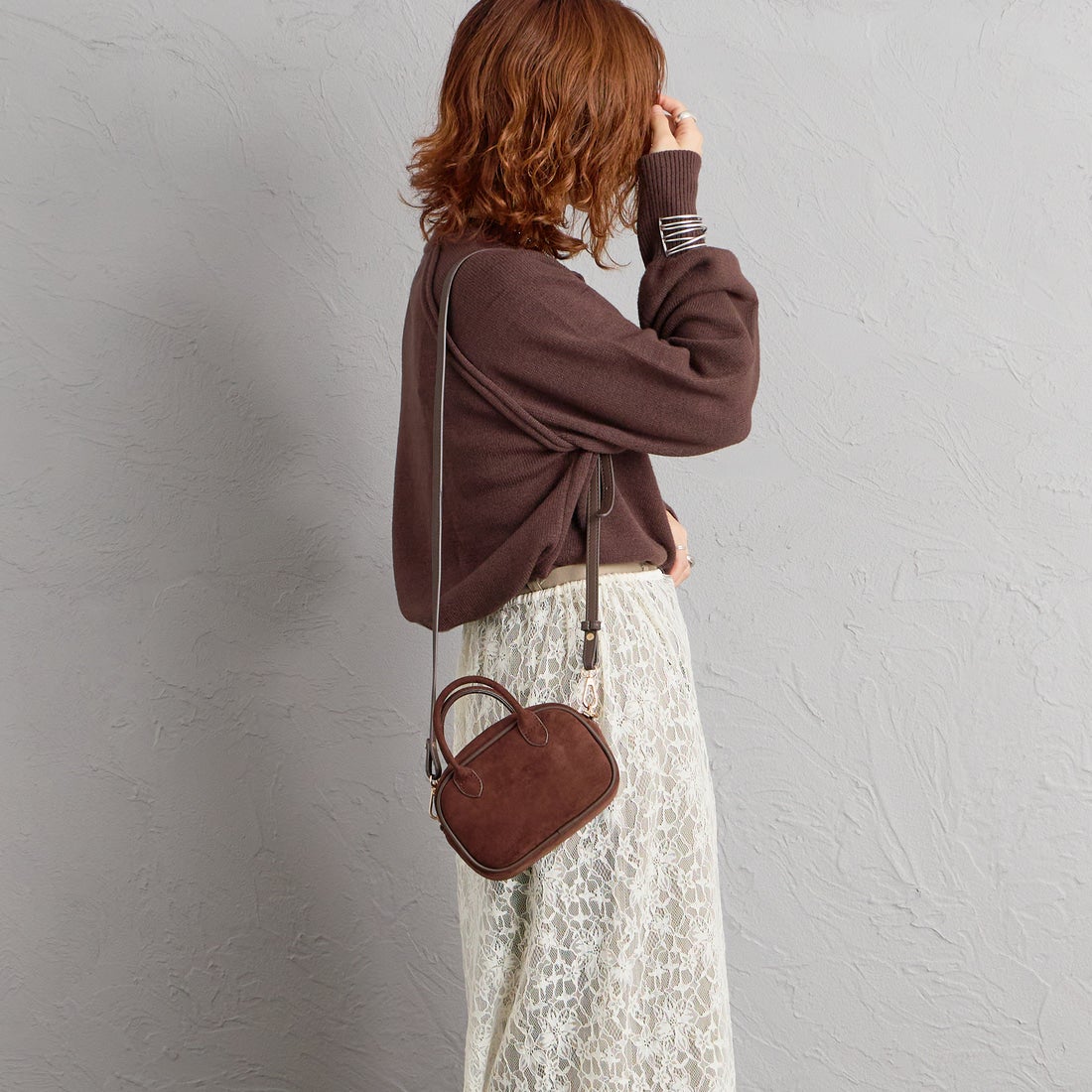 VELETTO [ヴェレット] フェイクスエードショルダーバッグ [CE-24072-SU] DK.BROWN