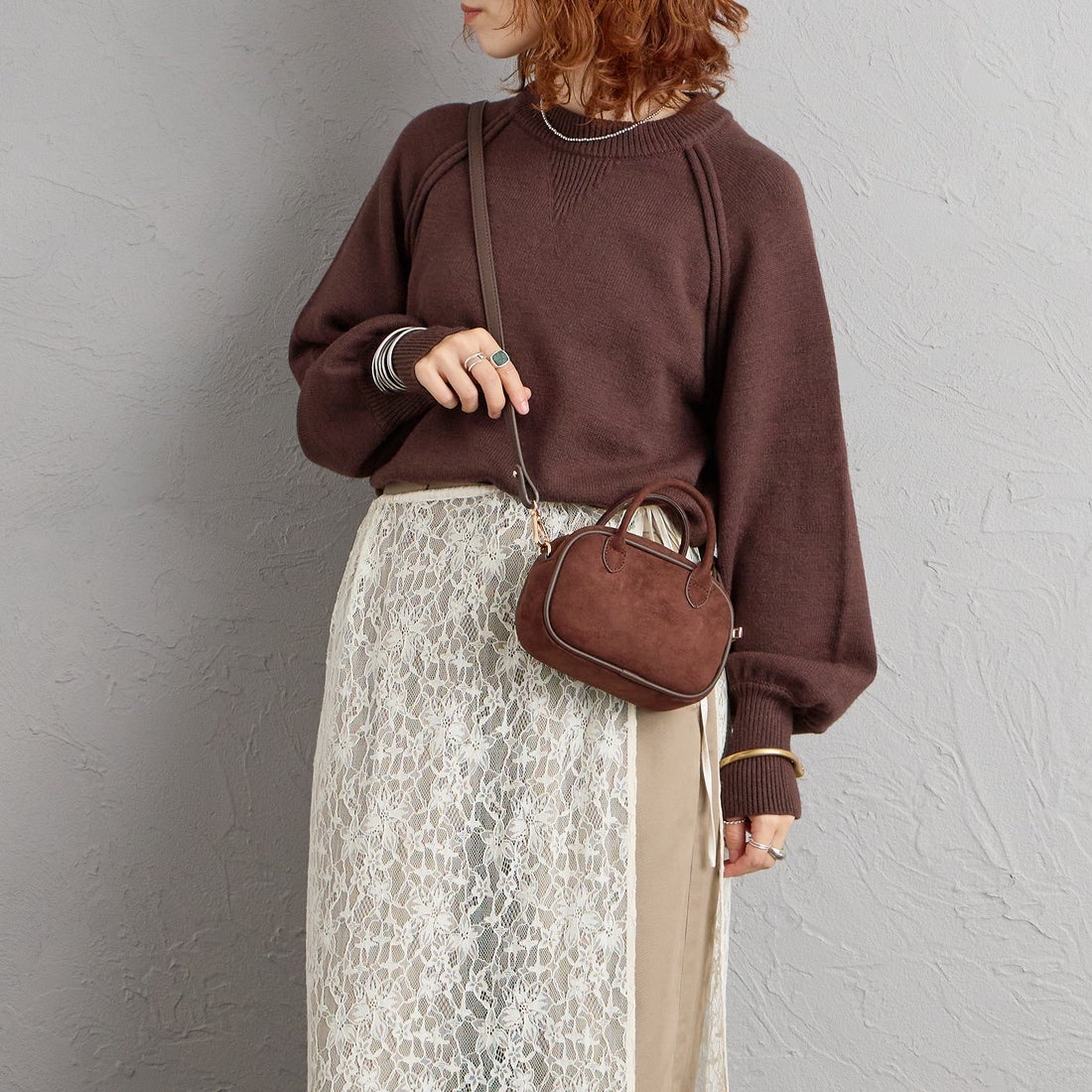 VELETTO [ヴェレット] フェイクスエードショルダーバッグ [CE-24072-SU] DK.BROWN