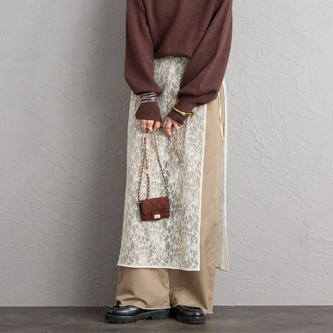 VELETTO [ヴェレット] フェイクスエードキルティングミニバッグ [SE-25040-SU] DK.BROWN