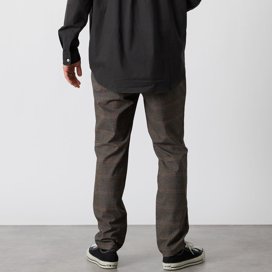 Jeans Factory Clothes [ジーンズファクトリークローズ] ソフトサーモストレッチ1Pイージートラウザー [JFC-263-052] ｸﾞﾚﾝﾁｪｯｸ &&モデル身長：177cm 着用サイズ：M&&