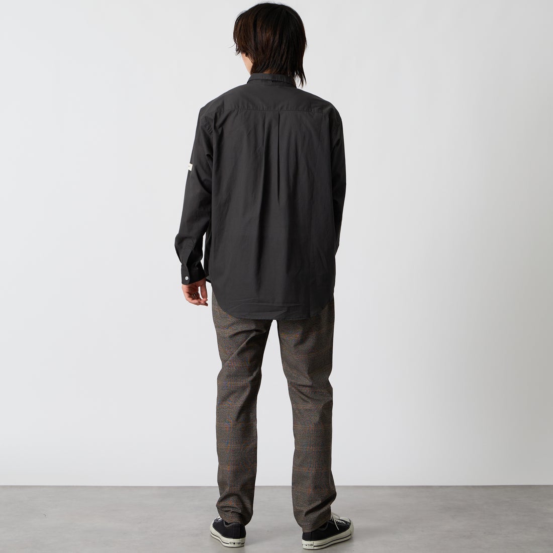 Jeans Factory Clothes [ジーンズファクトリークローズ] ソフトサーモストレッチ1Pイージートラウザー [JFC-263-052] ｸﾞﾚﾝﾁｪｯｸ &&モデル身長：177cm 着用サイズ：M&&