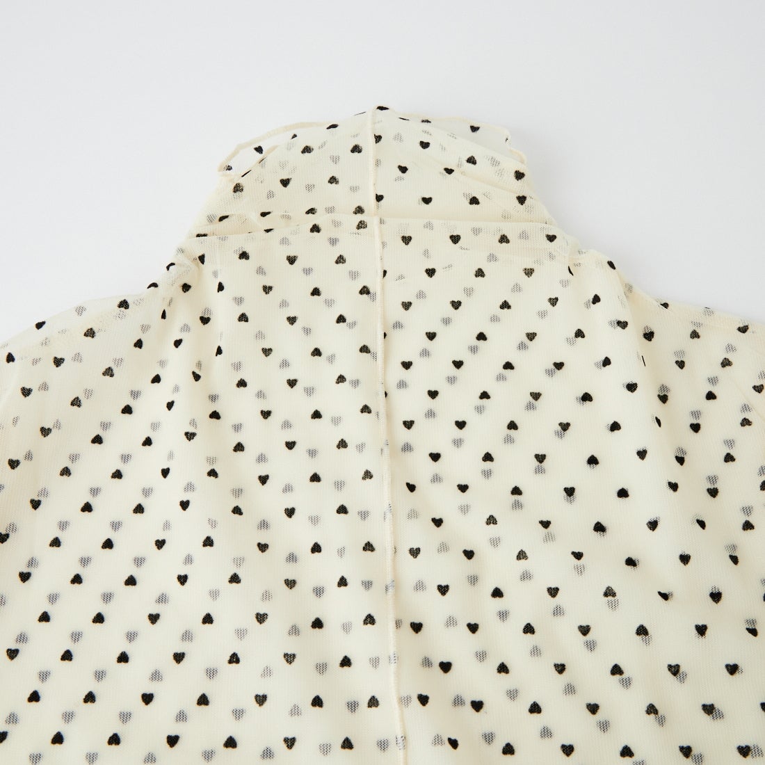 Jeans Factory Clothes [ジーンズファクトリークローズ] フロッキーハートチュールトップス [04339-AD] OFF WHITE