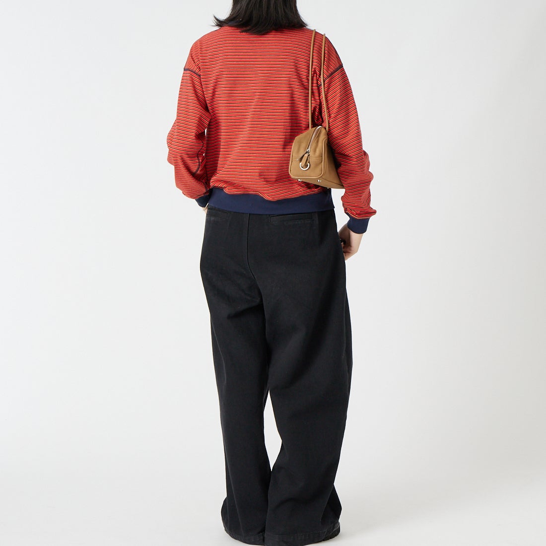 DANTON [ダントン] ストライプ スウェットTシャツ [DT-C0203TCB] RD/NV/YE M &&モデル身長：162cm 着用サイズ：S&&