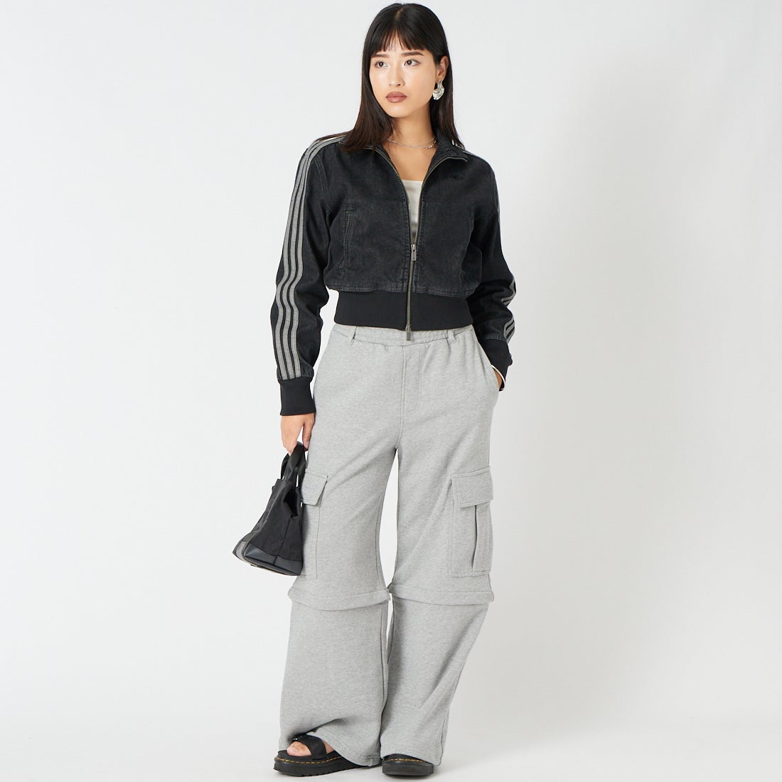adidas Originals [アディダス オリジナルス] ファイヤーバード デニムトラックトップ [RO622] IB6917 &&モデル身長：162cm 着用サイズ：S&&