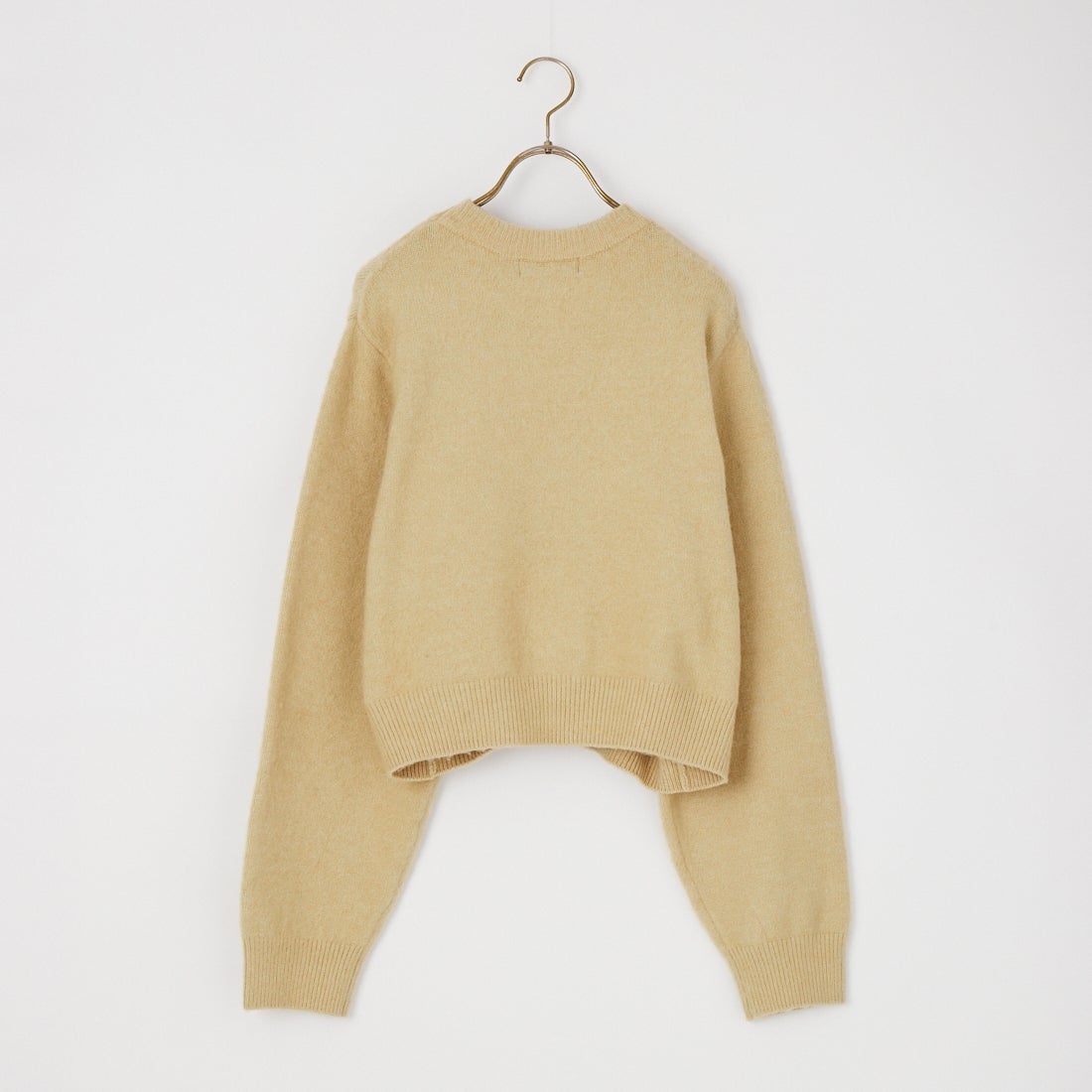 FRED PERRY [フレッドペリー] 別注 ワンポイントロゴ刺繍 クロップド丈 シャギーニットプルオーバー [FPW-26A-010-JF] OATMEAL