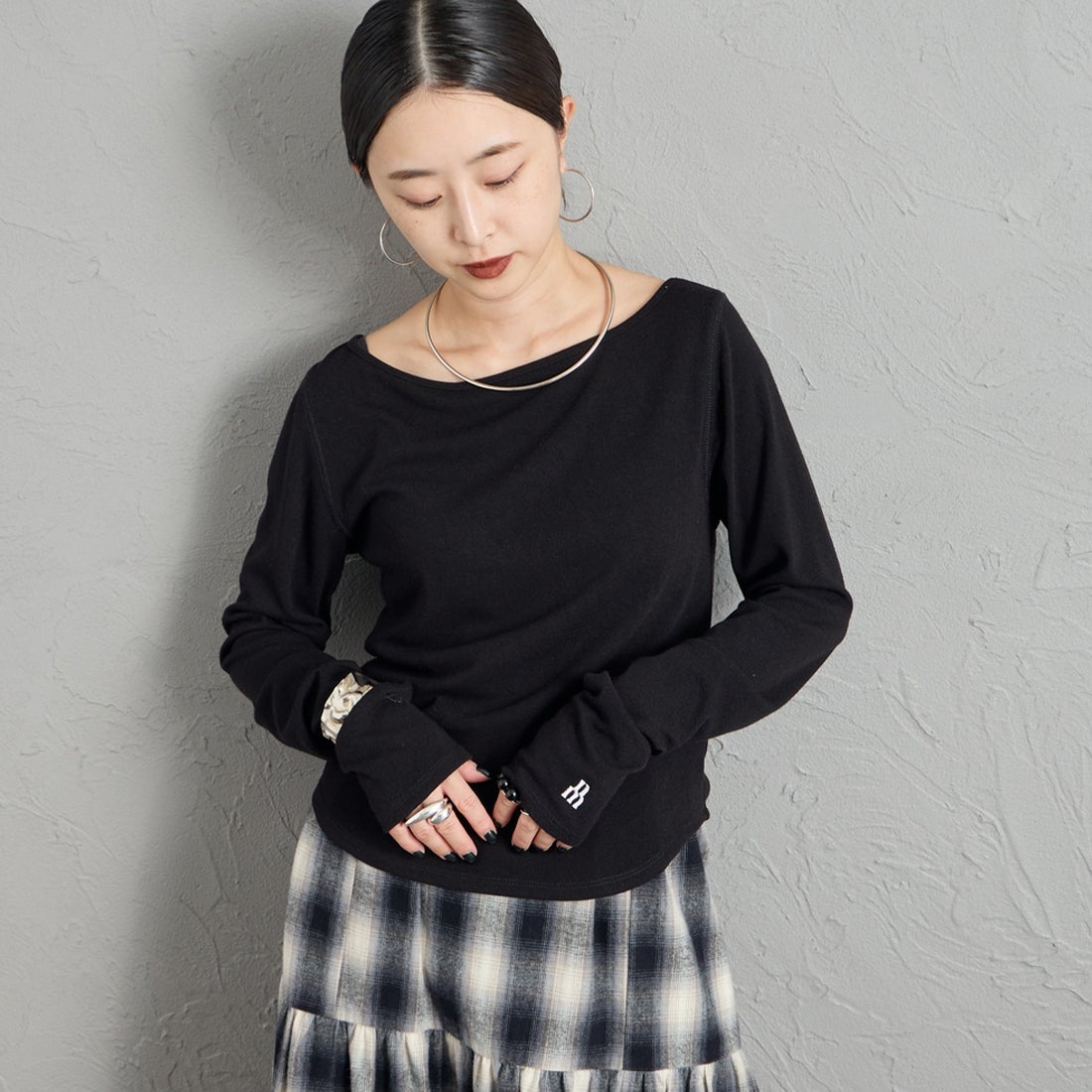 09 BLACK&&モデル身長：150cm 着用サイズ：F&&