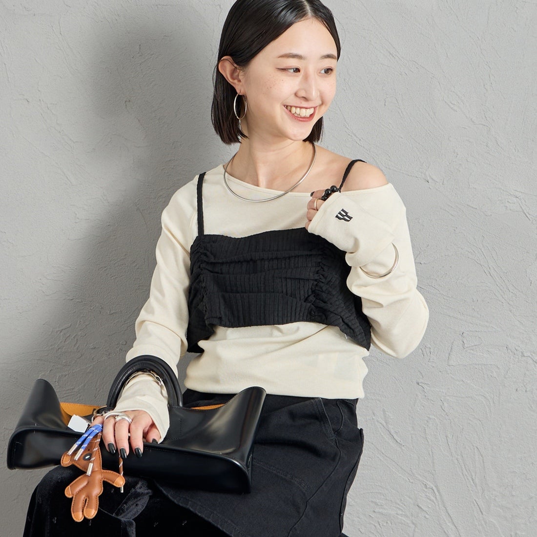 02 OFF&&モデル身長：150cm 着用サイズ：F&&