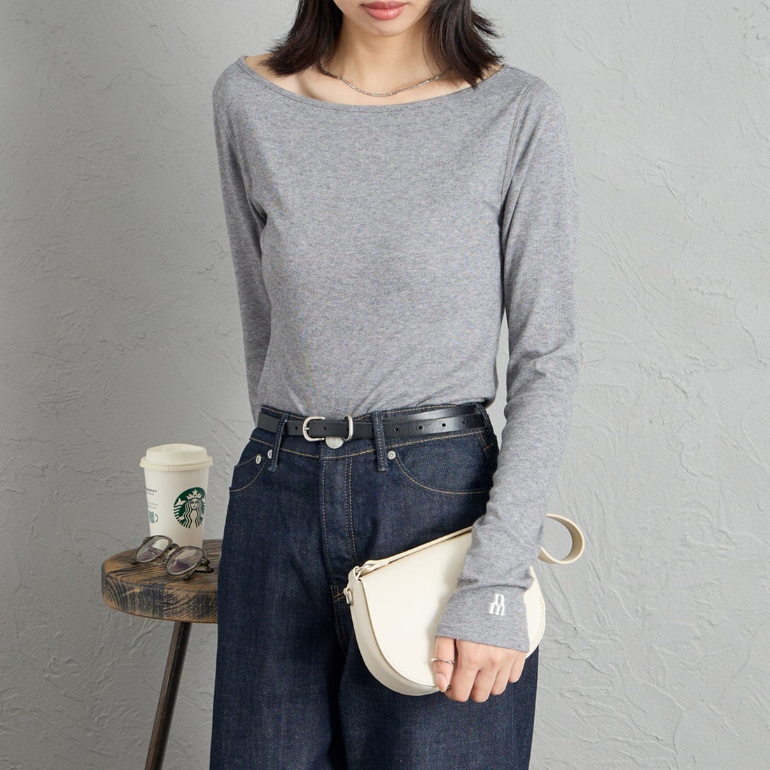 06 TOP GRY&&モデル身長：162cm 着用サイズ：F&&