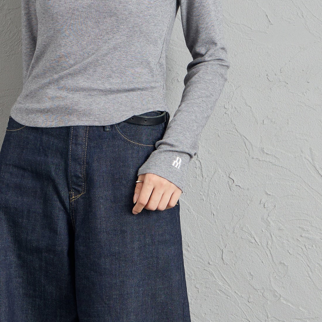 nenom [ネノム] 2WAY ボートネック オフショルカットソー [NE26332010] 06 TOP GRY &&モデル身長：162cm 着用サイズ：F&&