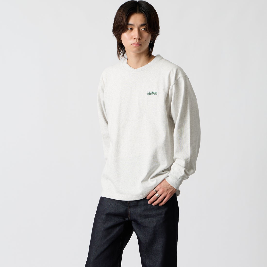 L.L.BEAN [エルエルビーン] Union ロングスリーブTシャツ [6475-5036] 19 BIRCH &&モデル身長：177cm 着用サイズ：M&&