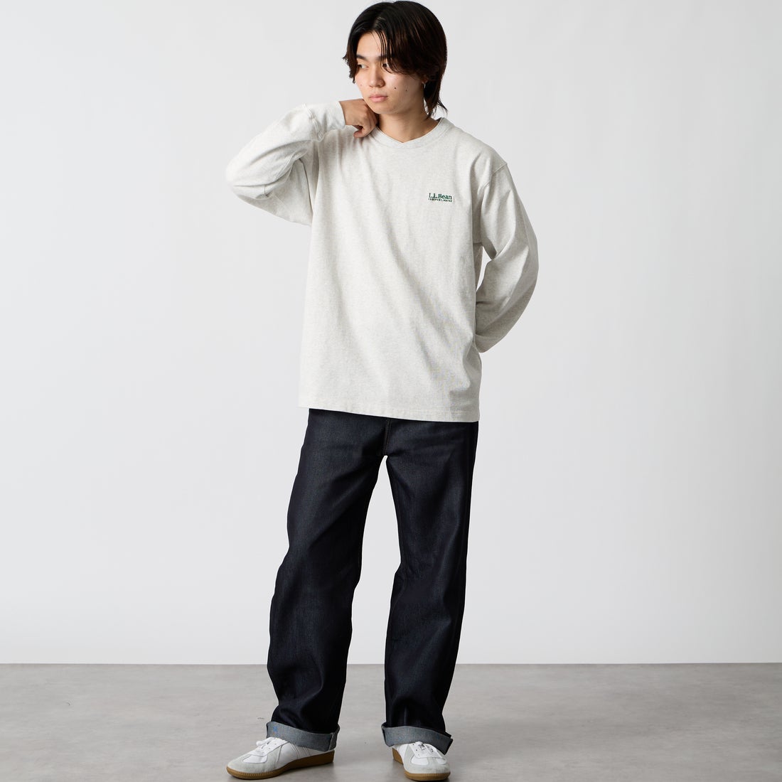 L.L.BEAN [エルエルビーン] Union ロングスリーブTシャツ [6475-5036] 19 BIRCH &&モデル身長：177cm 着用サイズ：M&&エルビーン] Union ロングスリーブTシャツ [6475-5036]