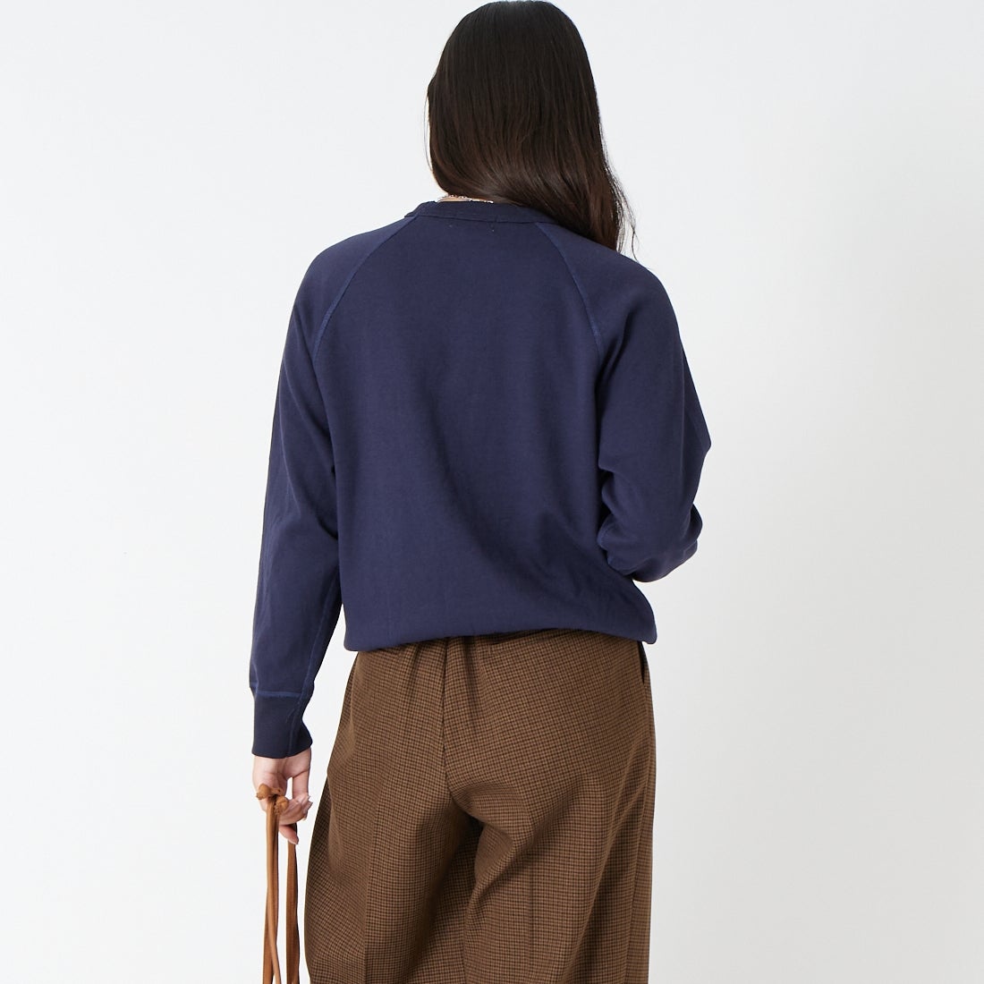 L.L.BEAN [エルエルビーン] PORTAGE クルーネックスウェット [6475-5139] 67 NAVY &&モデル身長：162cm 着用サイズ：M&&