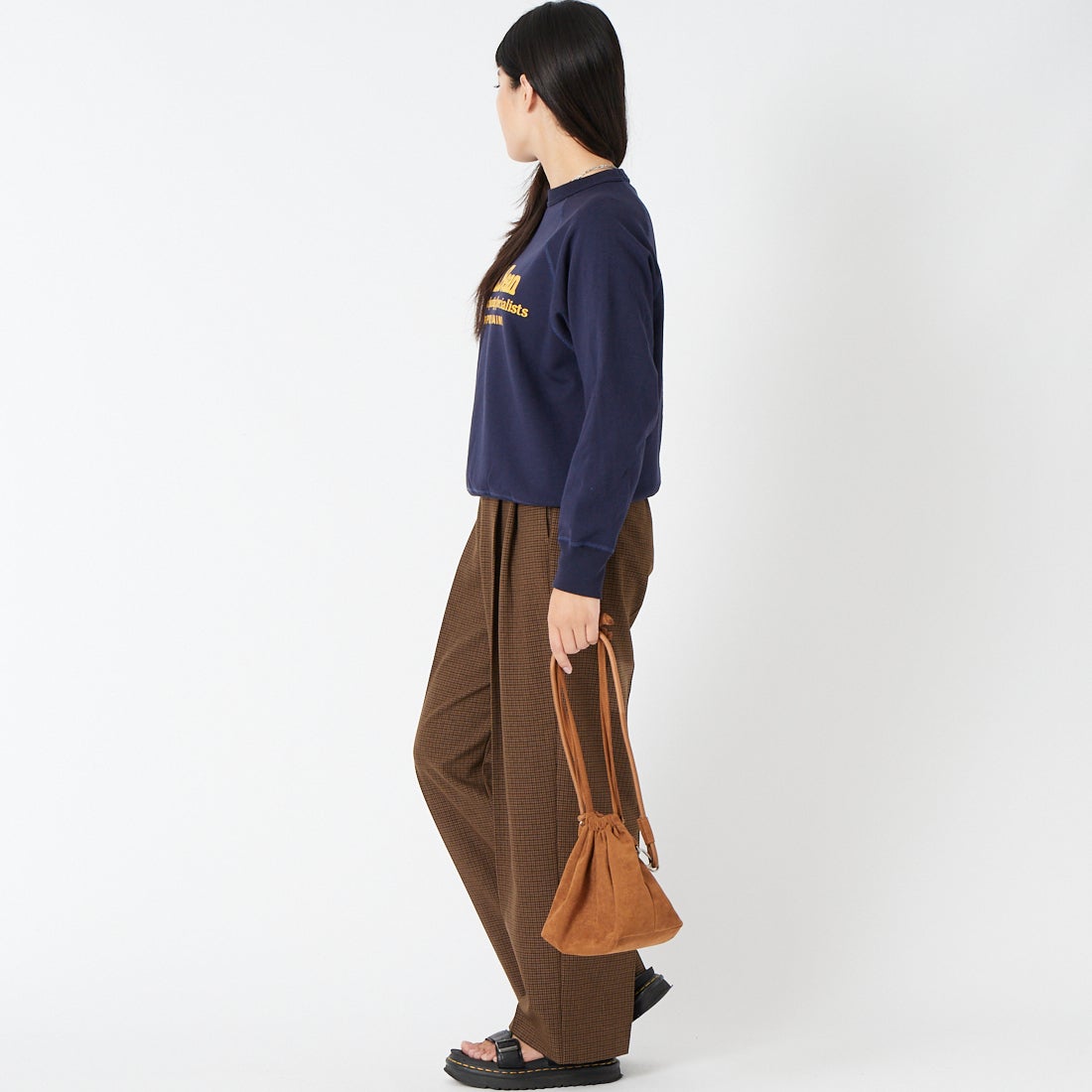 L.L.BEAN [エルエルビーン] PORTAGE クルーネックスウェット [6475-5139] 67 NAVY &&モデル身長：162cm 着用サイズ：M&&