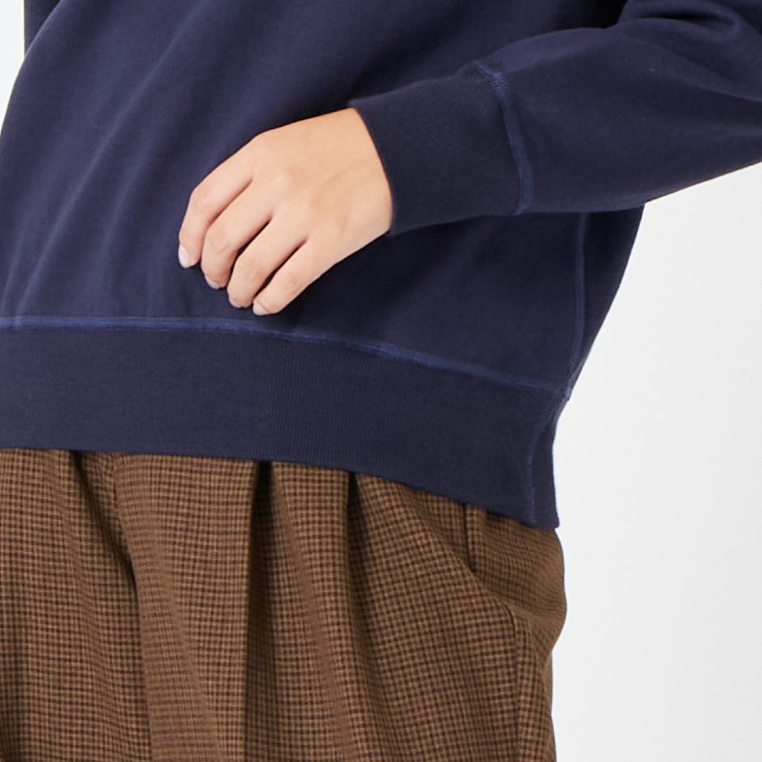 L.L.BEAN [エルエルビーン] PORTAGE クルーネックスウェット [6475-5139] 67 NAVY &&モデル身長：162cm 着用サイズ：M&&