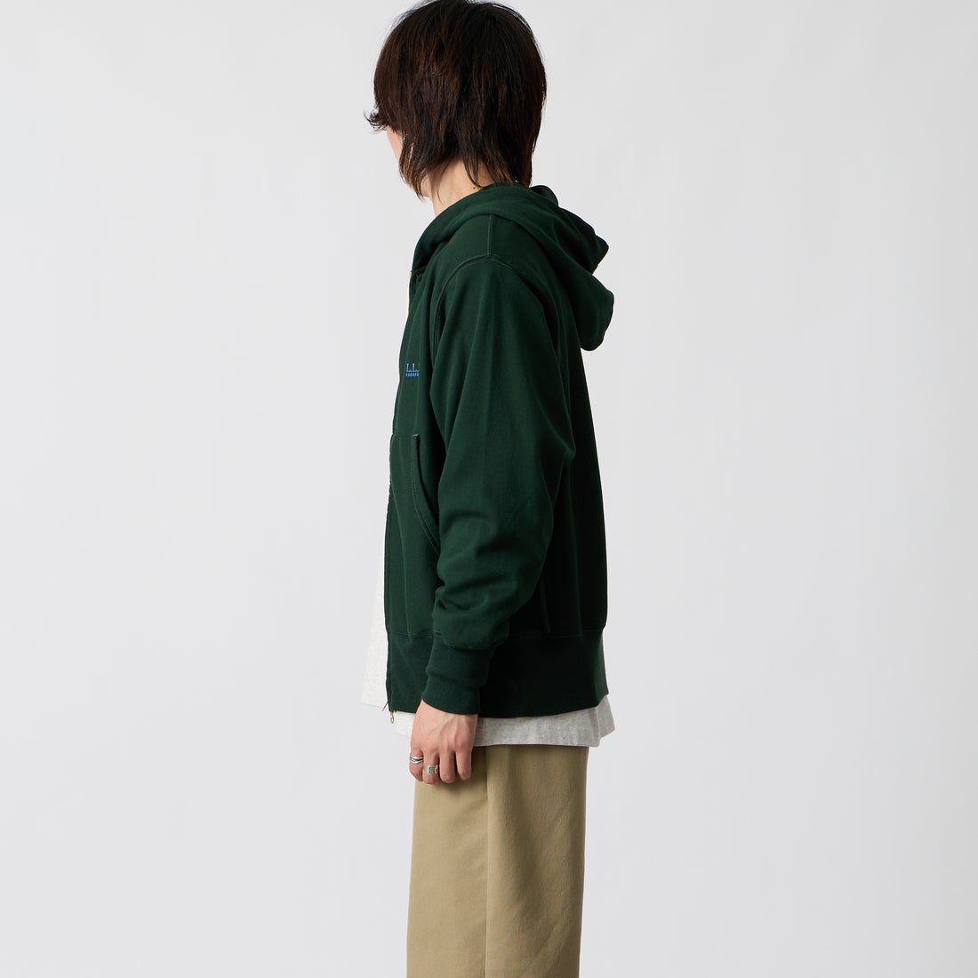 L.L.BEAN [エルエルビーン] PORTAGE フルジップフーデッドスウェット [6475-5040] 42 D.PINE &&モデル身長：177cm 着用サイズ：M&&