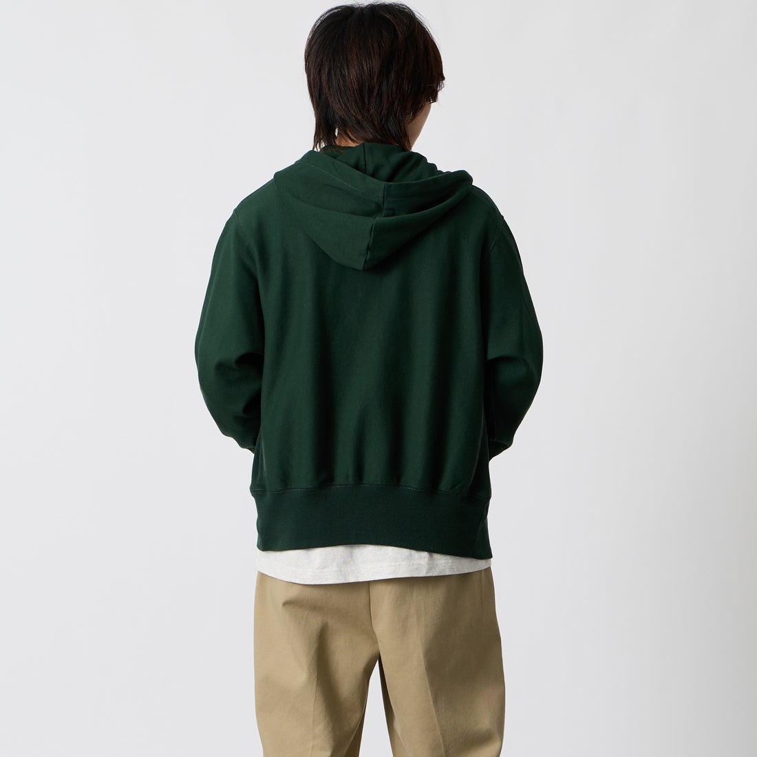 L.L.BEAN [エルエルビーン] PORTAGE フルジップフーデッドスウェット [6475-5040] 42 D.PINE &&モデル身長：177cm 着用サイズ：M&&