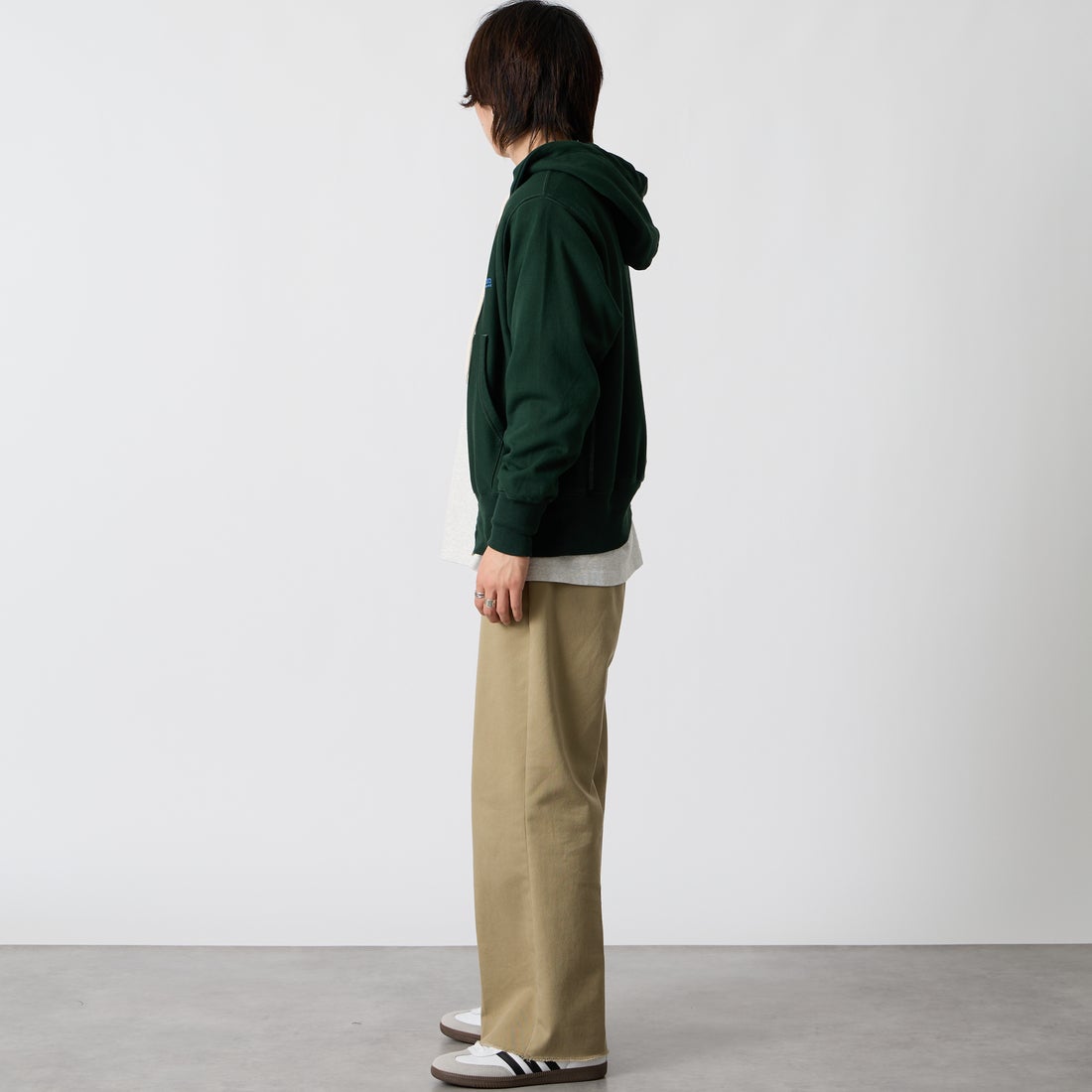 L.L.BEAN [エルエルビーン] PORTAGE フルジップフーデッドスウェット [6475-5040] 42 D.PINE &&モデル身長：177cm 着用サイズ：M&&