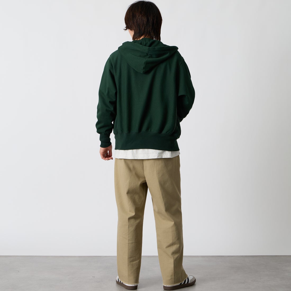 L.L.BEAN [エルエルビーン] PORTAGE フルジップフーデッドスウェット [6475-5040] 42 D.PINE &&モデル身長：177cm 着用サイズ：M&&