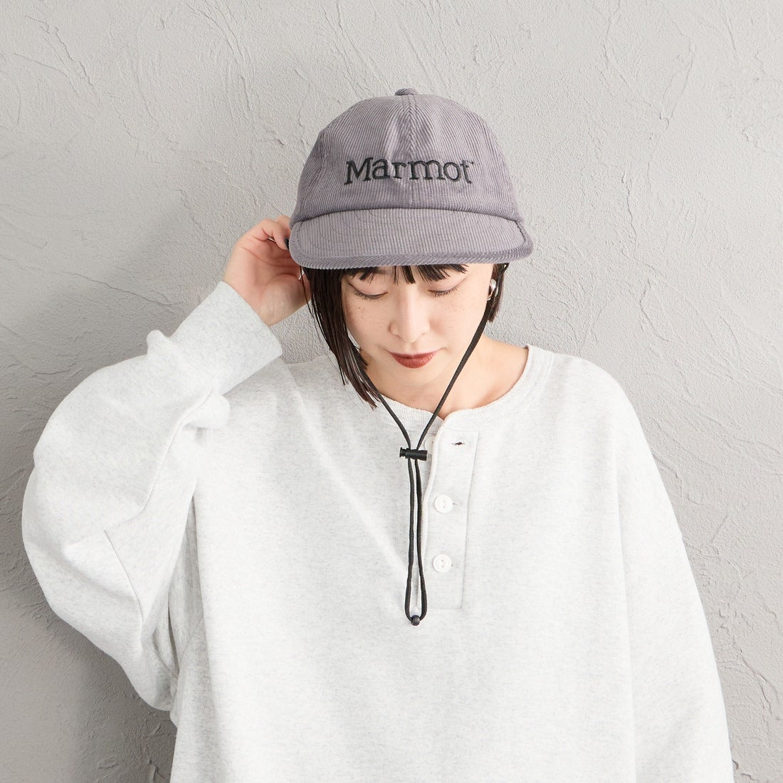 Marmot [マーモット] 別注 ブランドロゴ コーデュロイロングビルキャップ [MTFW26UHG360IN-JF] CHARCOAL