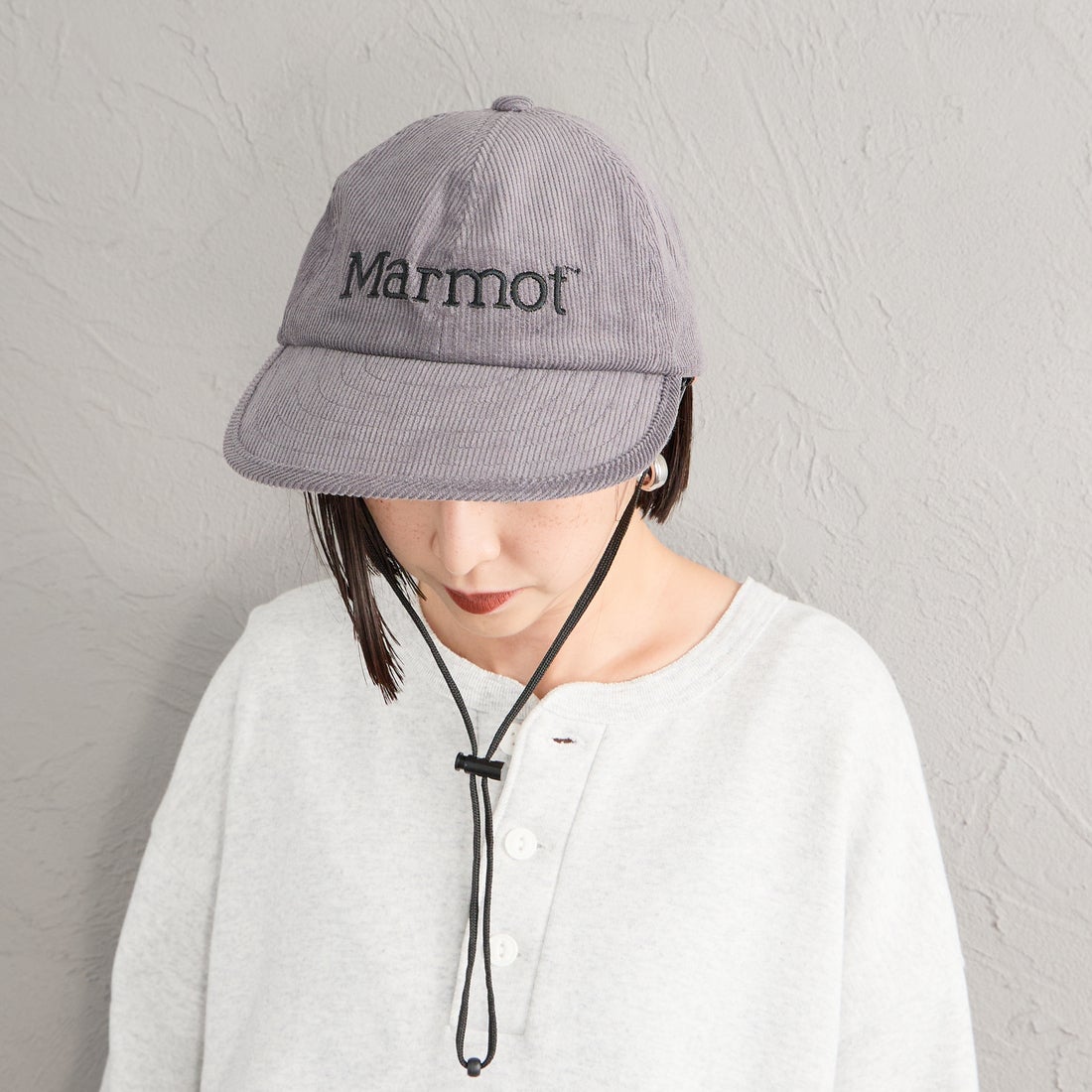 Marmot [マーモット] 別注 ブランドロゴ コーデュロイロングビルキャップ [MTFW26UHG360IN-JF] CHARCOAL