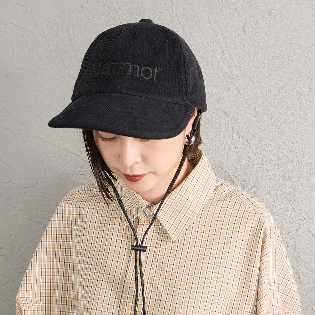 Marmot [マーモット] 別注 ブランドロゴ コーデュロイロングビルキャップ [MTFW26UHG360IN-JF] BLACK