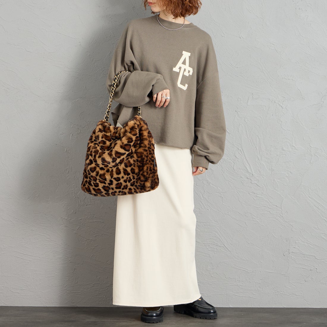 VIOLAd'ORO [ヴィオラドーロ] ELMO エコファーチェーンバッグ [V-9063] LEOPARD