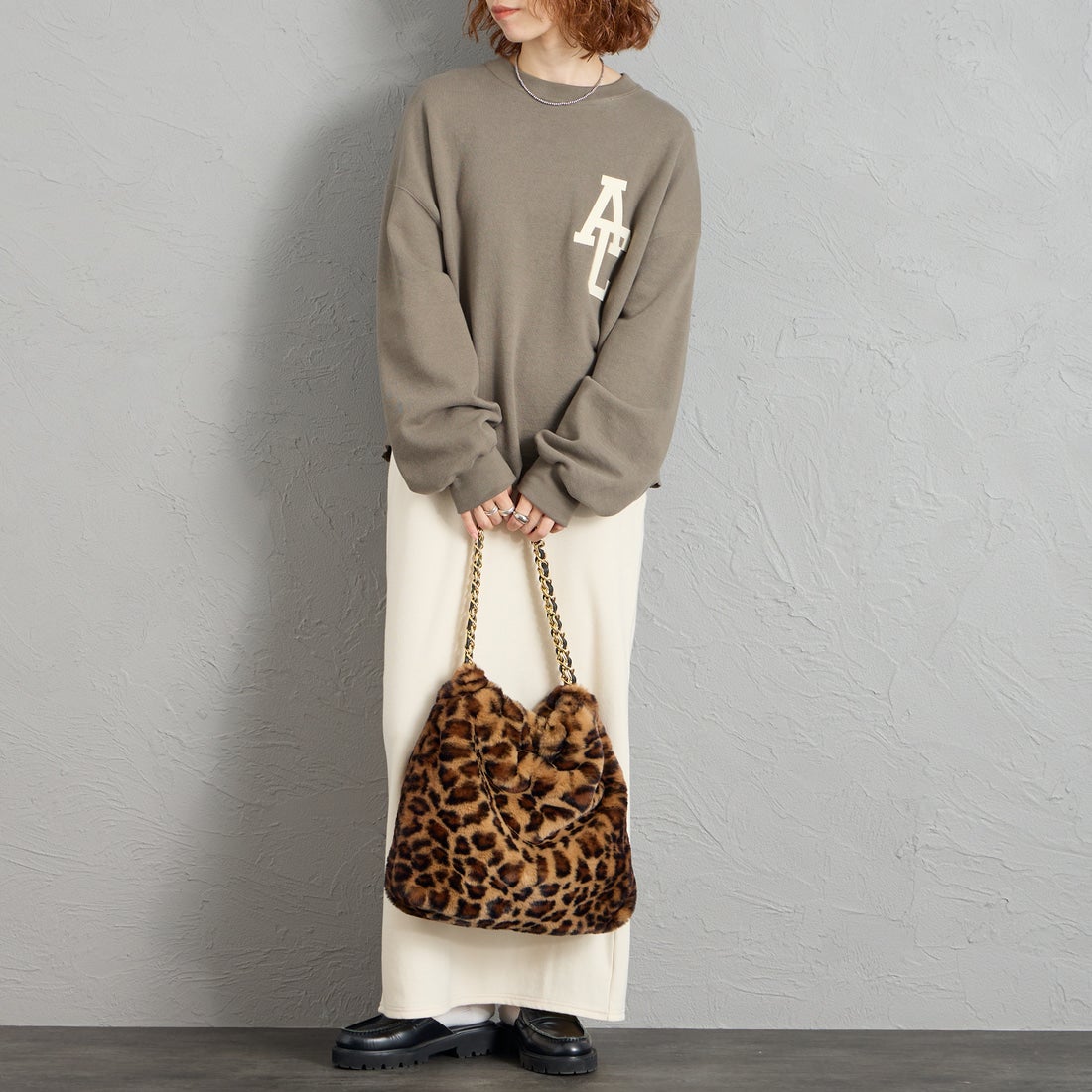 VIOLAd'ORO [ヴィオラドーロ] ELMO エコファーチェーンバッグ [V-9063] LEOPARD