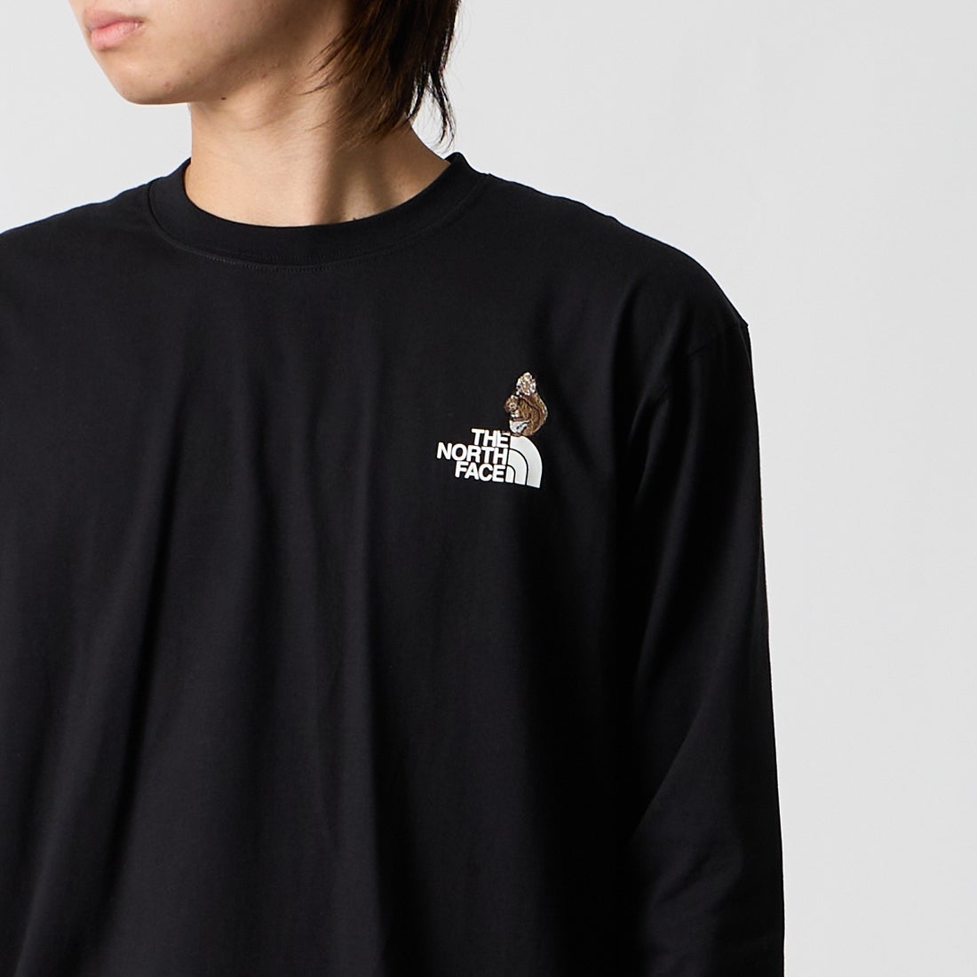 THE NORTH FACE [ザ ノースフェイス] ロングスリーブフラッシュドライズーピッカーティー [NT82645] K &&モデル身長：177cm 着用サイズ：M&&